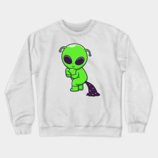 Cute Alien Pooping Space Cartoon Crewneck Sweatshirt